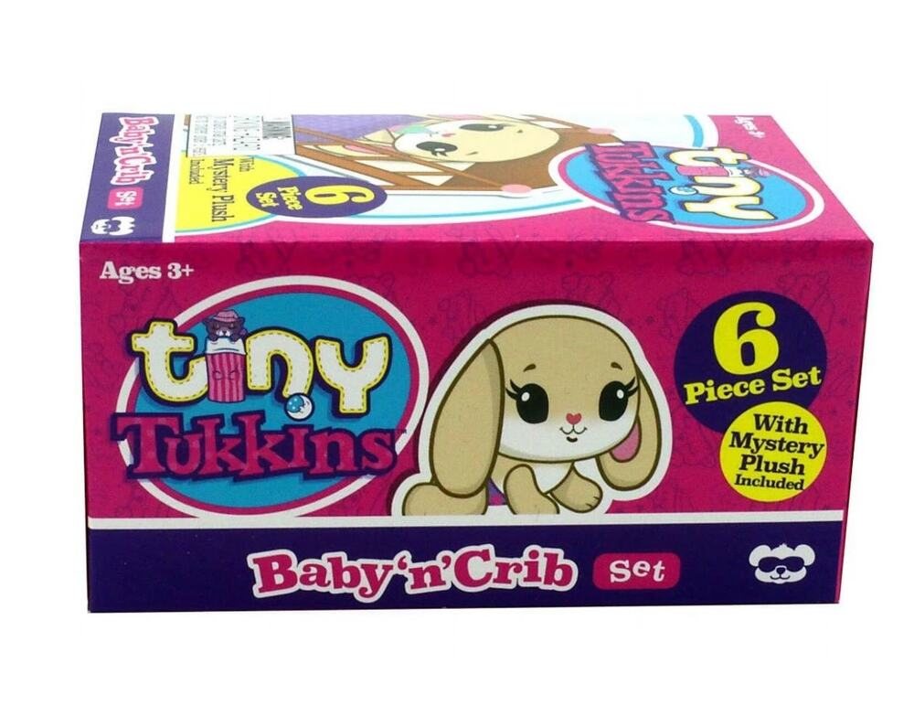 Tiny Tukkins Mystery Plush Baby n Crib 6pc Box Set Critter Doll NEW! 2019 HTF